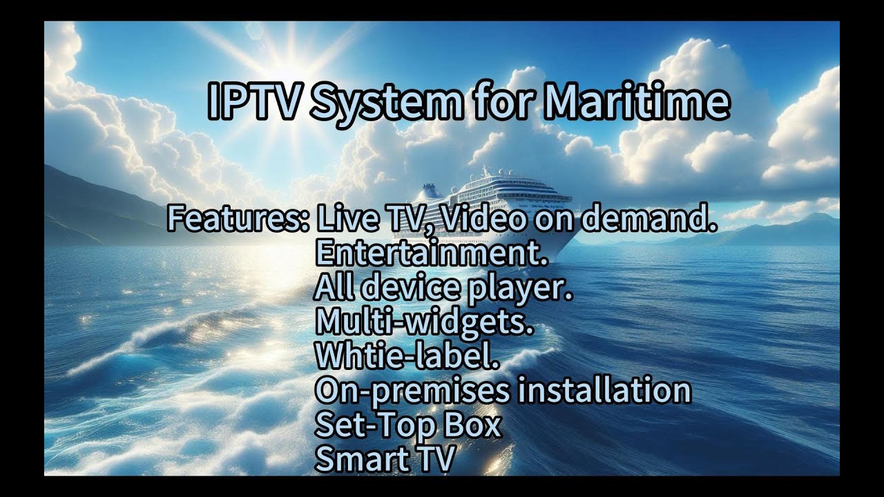 A ship's entertainment area with multiple screens displaying various channels and content, highlighting the versatility and integration of tvcrafter for IPTV systems on maritime vessels.